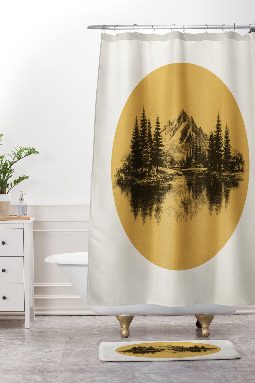 DENY Designs mountain vignette Memory Foam Bath Mat