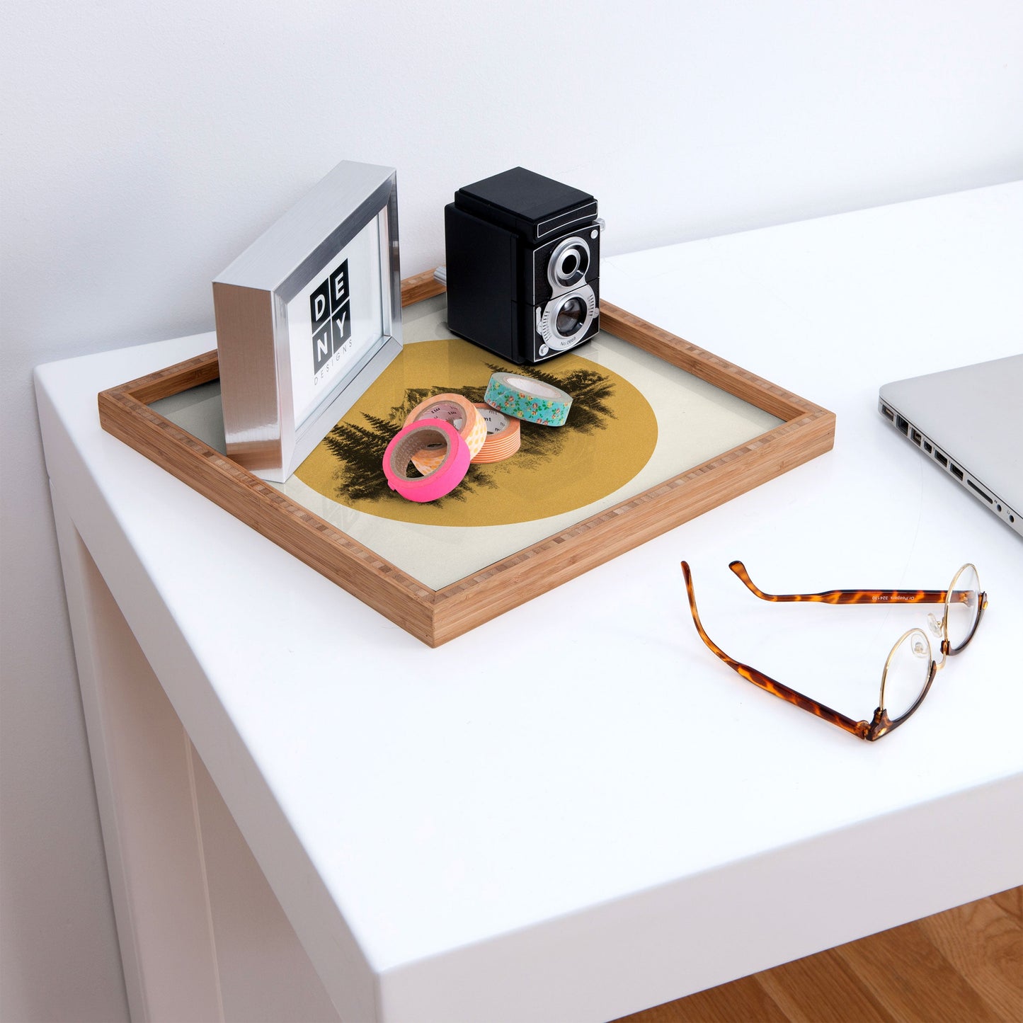 DENY Designs mountain vignette Square Tray