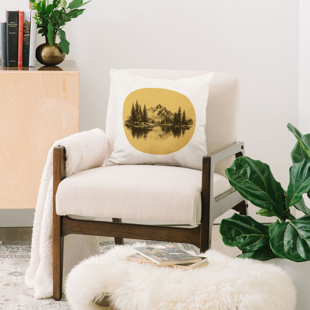 DENY Designs mountain vignette Throw Pillow