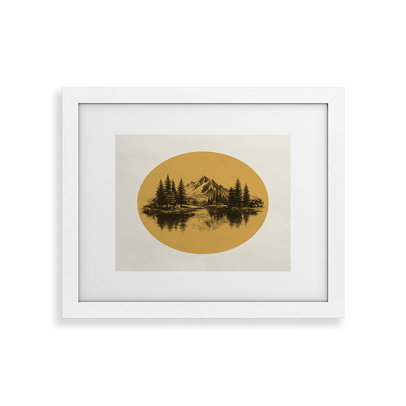 DENY Designs mountain vignette Framed Art Print