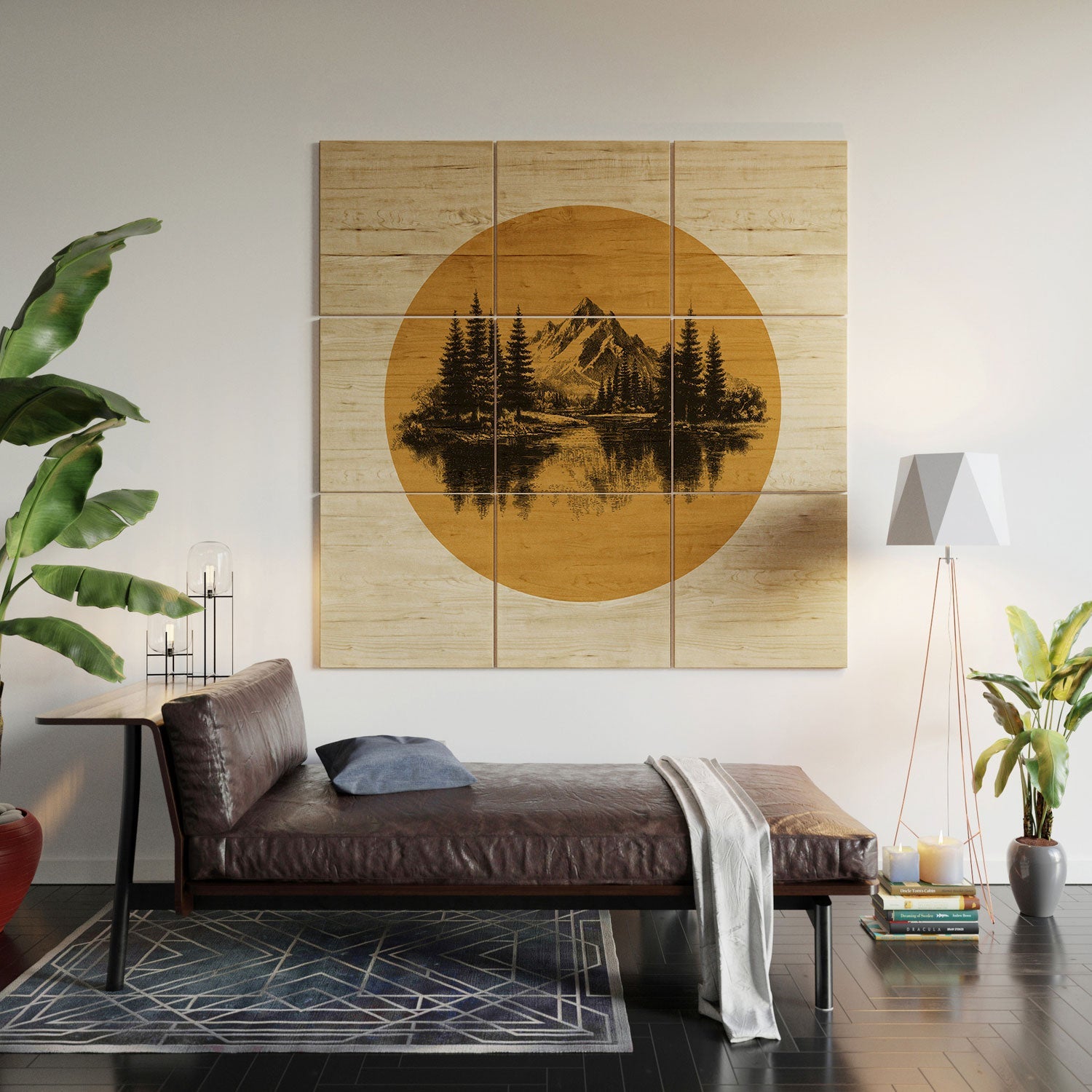 DENY Designs mountain vignette Wood Wall Mural