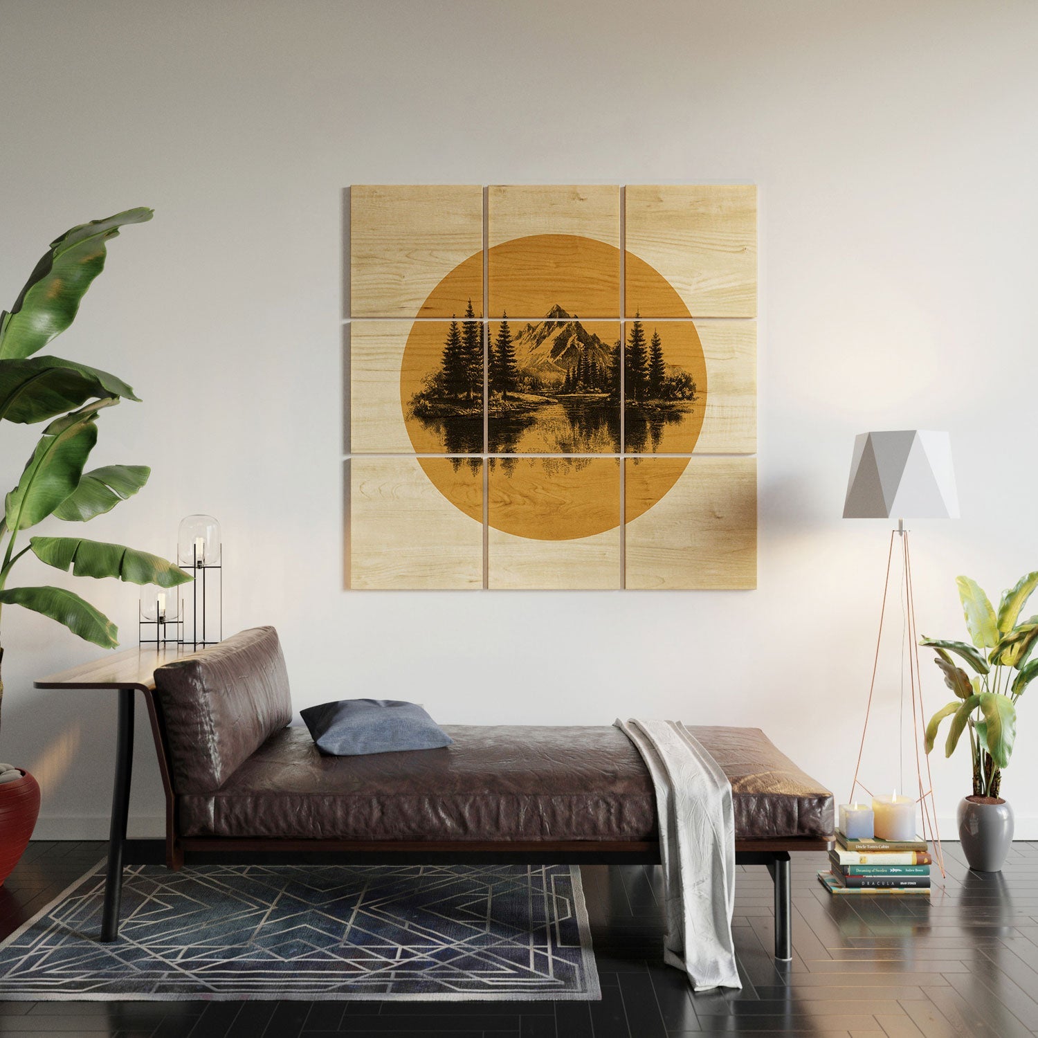 DENY Designs mountain vignette Wood Wall Mural