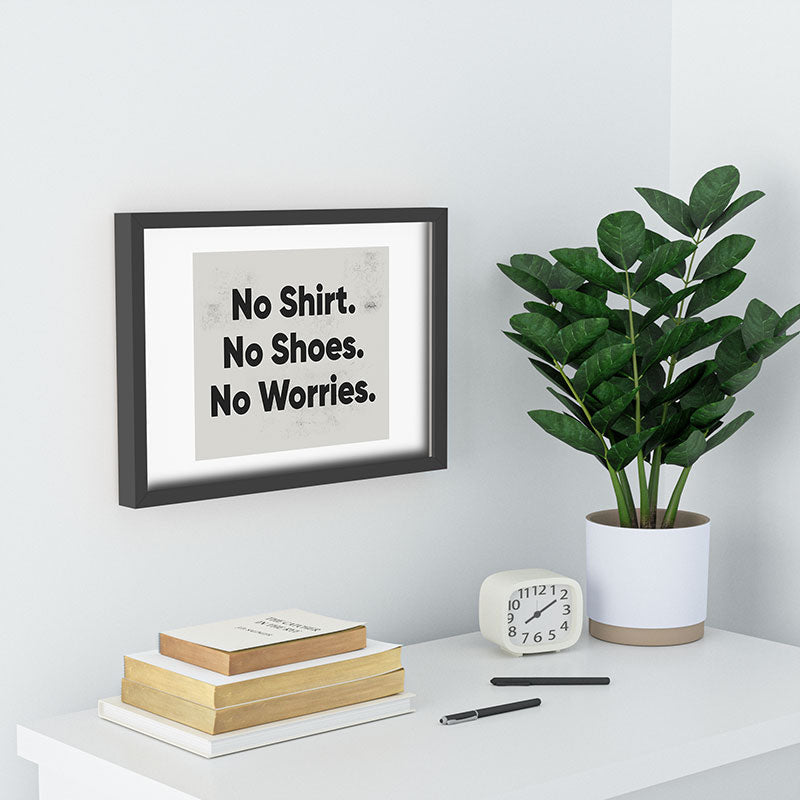 DENY Designs no shirt no shoes no worries Recessed Framing Rectangle