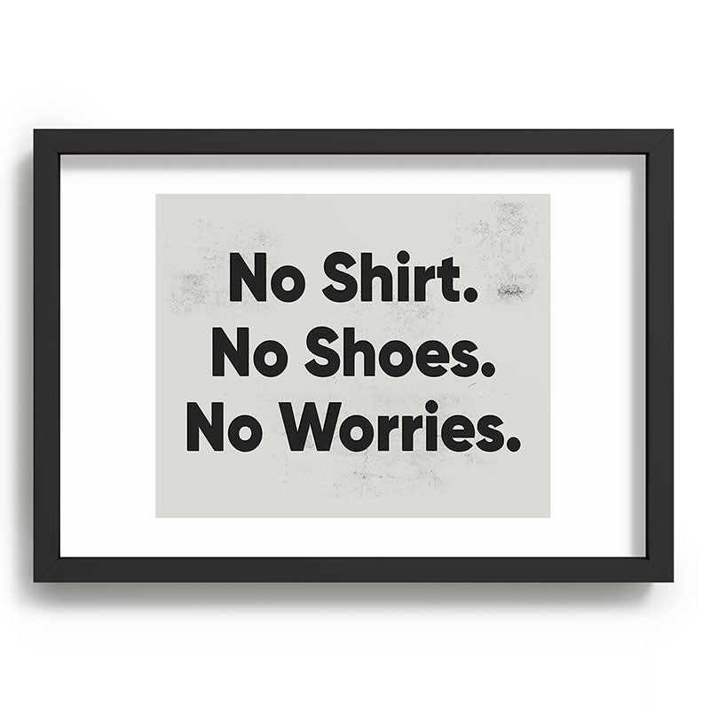 DENY Designs no shirt no shoes no worries Recessed Framing Rectangle