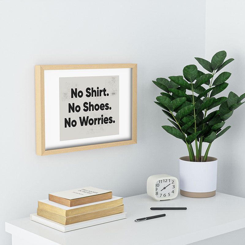 DENY Designs no shirt no shoes no worries Recessed Framing Rectangle
