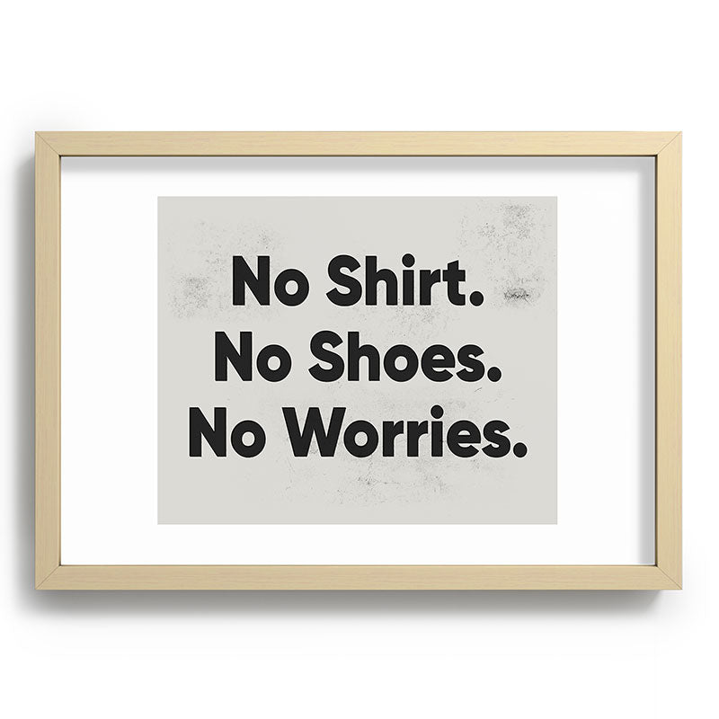 DENY Designs no shirt no shoes no worries Recessed Framing Rectangle