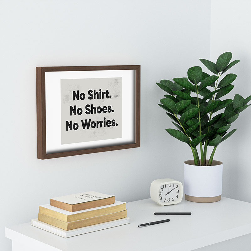 DENY Designs no shirt no shoes no worries Recessed Framing Rectangle