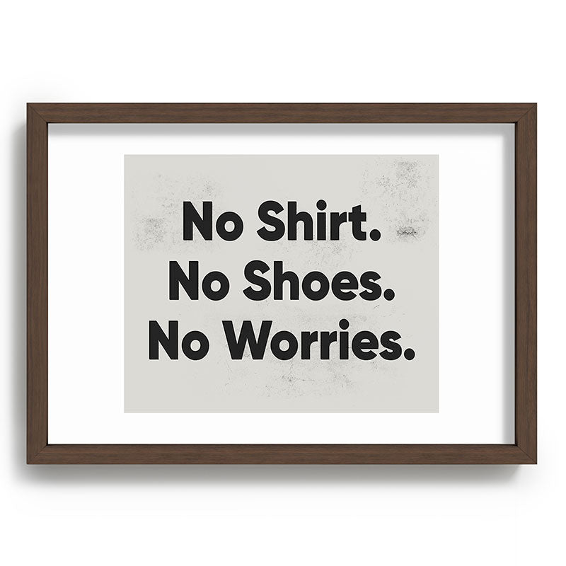 DENY Designs no shirt no shoes no worries Recessed Framing Rectangle