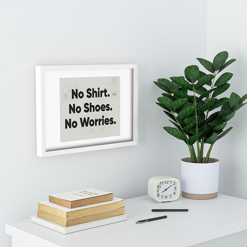 DENY Designs no shirt no shoes no worries Recessed Framing Rectangle