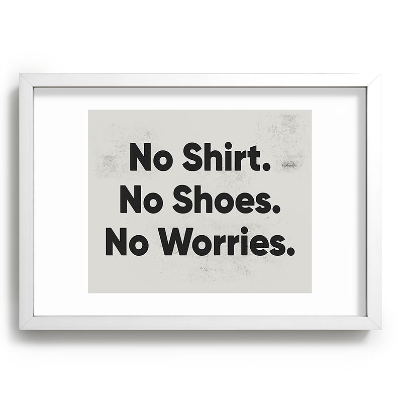 DENY Designs no shirt no shoes no worries Recessed Framing Rectangle