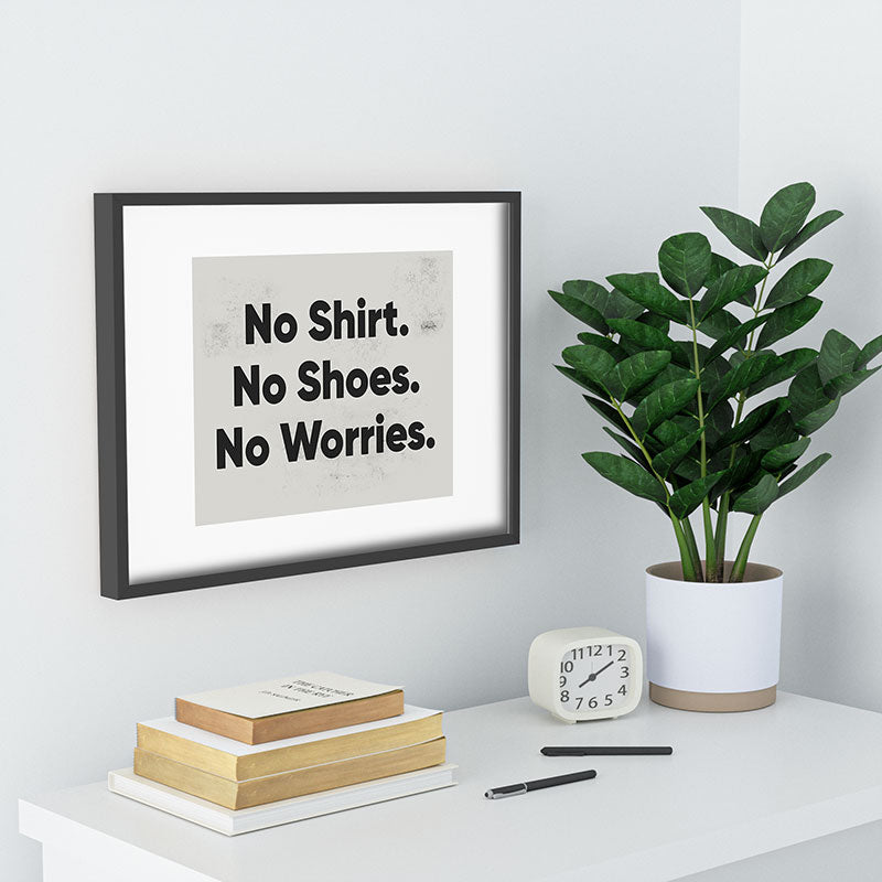DENY Designs no shirt no shoes no worries Recessed Framing Rectangle