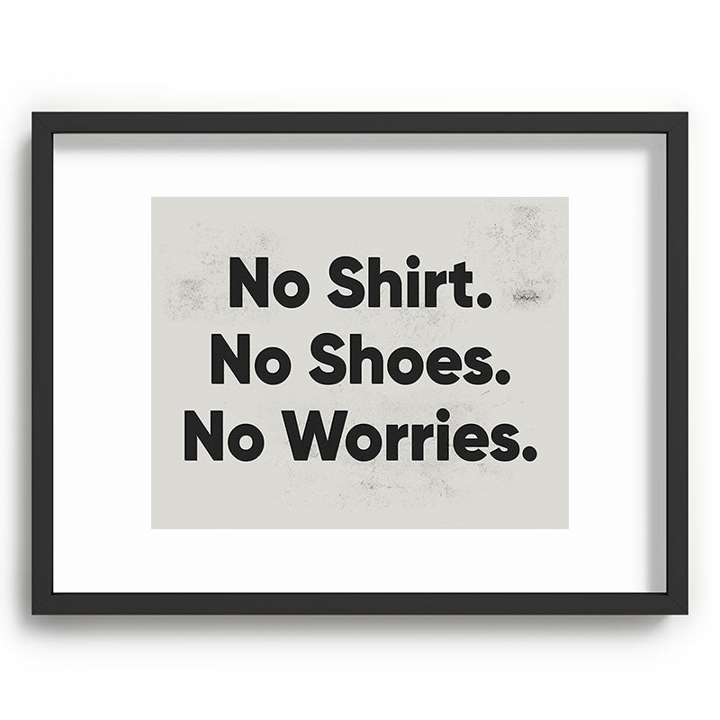 DENY Designs no shirt no shoes no worries Recessed Framing Rectangle