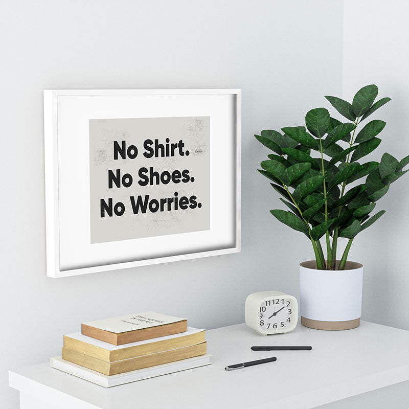 DENY Designs no shirt no shoes no worries Recessed Framing Rectangle