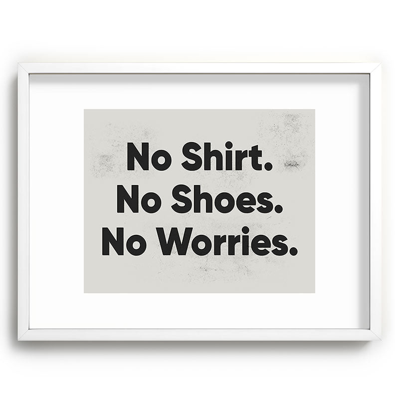 DENY Designs no shirt no shoes no worries Recessed Framing Rectangle