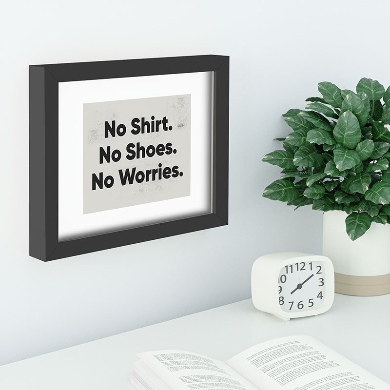 DENY Designs no shirt no shoes no worries Recessed Framing Rectangle