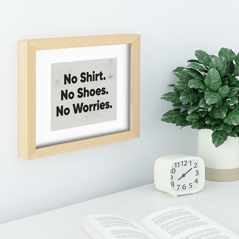 DENY Designs no shirt no shoes no worries Recessed Framing Rectangle