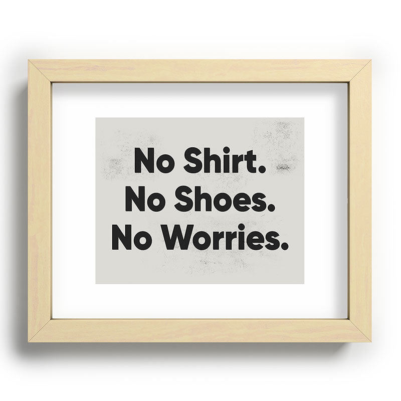 DENY Designs no shirt no shoes no worries Recessed Framing Rectangle