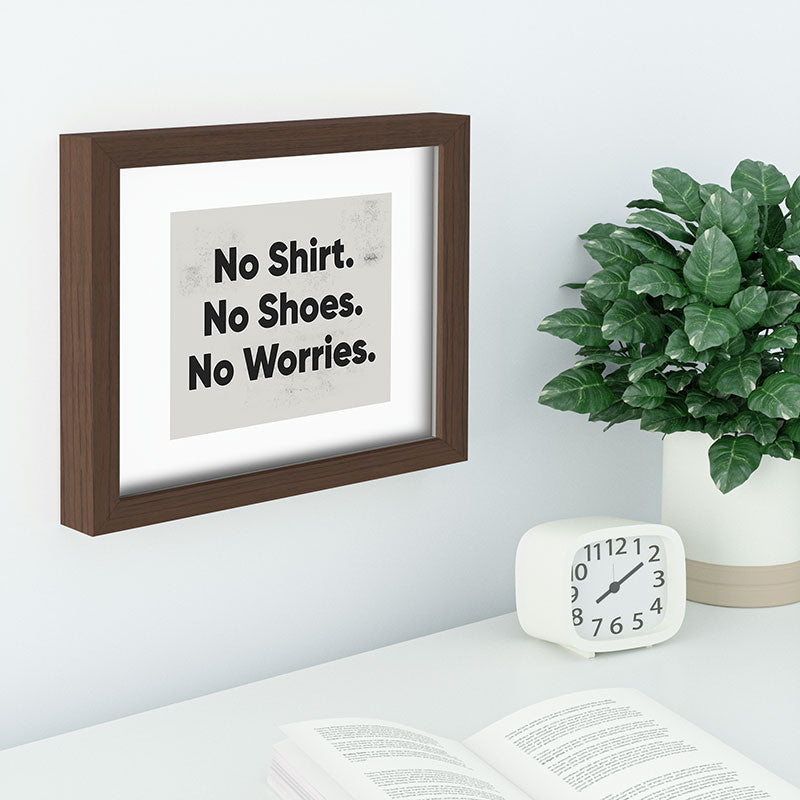 DENY Designs no shirt no shoes no worries Recessed Framing Rectangle