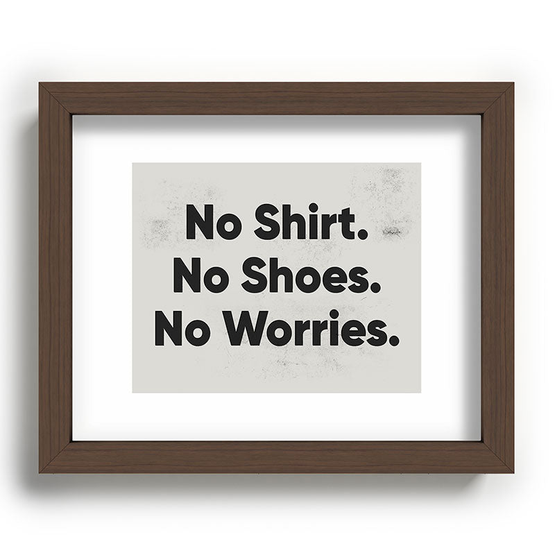DENY Designs no shirt no shoes no worries Recessed Framing Rectangle
