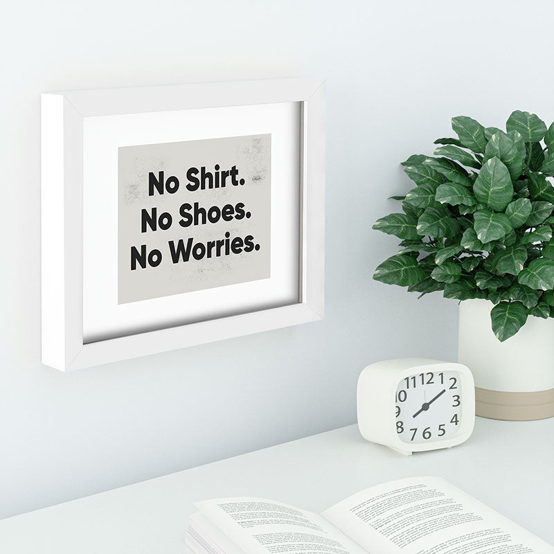 DENY Designs no shirt no shoes no worries Recessed Framing Rectangle