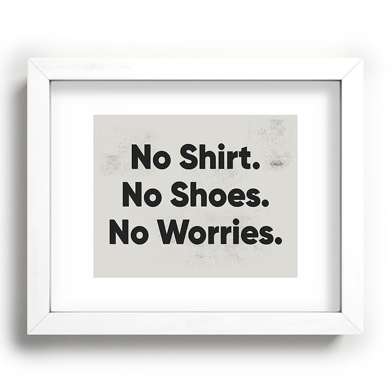 DENY Designs no shirt no shoes no worries Recessed Framing Rectangle