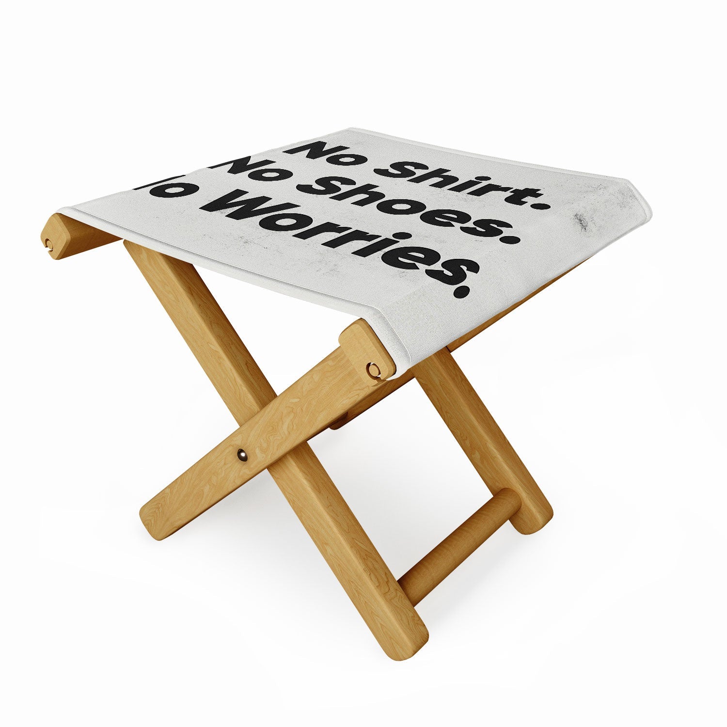DENY Designs no shirt no shoes no worries Folding Stool