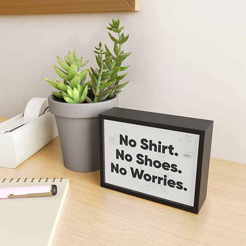 DENY Designs no shirt no shoes no worries Framed Mini Art Print