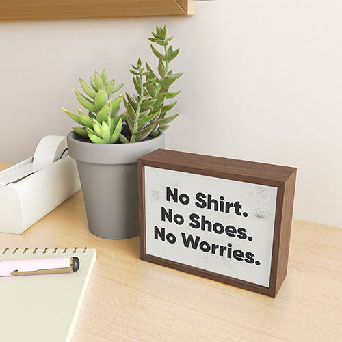 DENY Designs no shirt no shoes no worries Framed Mini Art Print