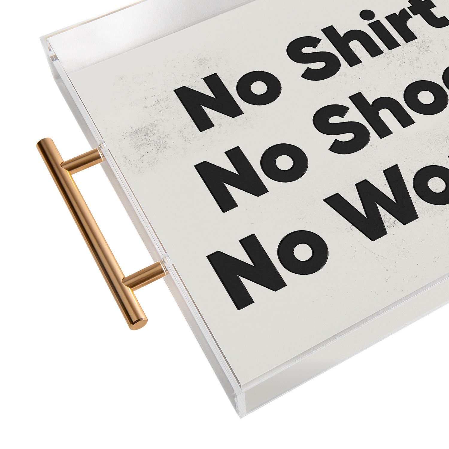 DENY Designs no shirt no shoes no worries Acrylic Tray