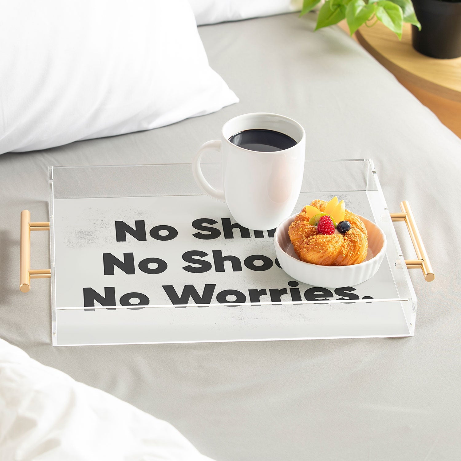 DENY Designs no shirt no shoes no worries Acrylic Tray