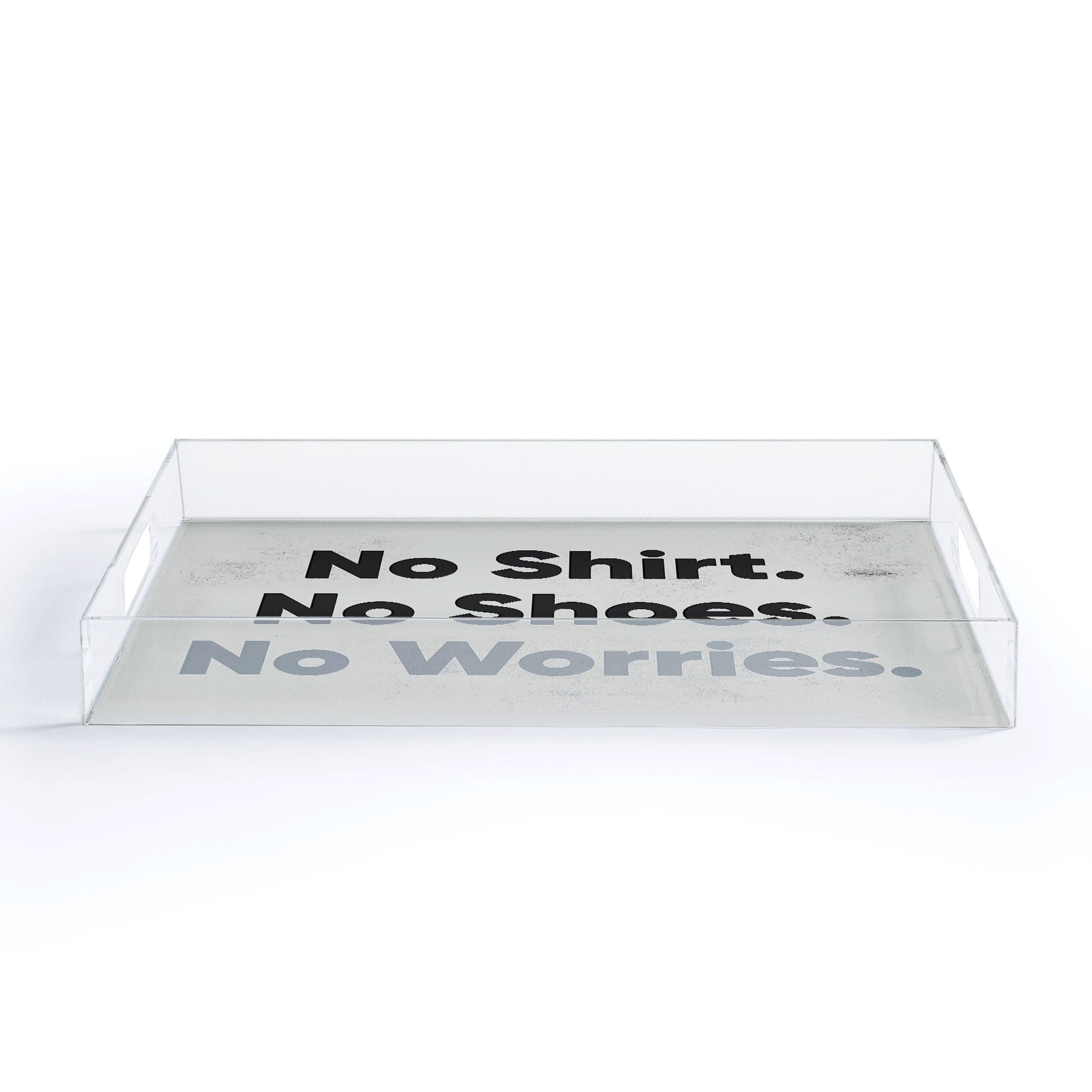DENY Designs no shirt no shoes no worries Acrylic Tray