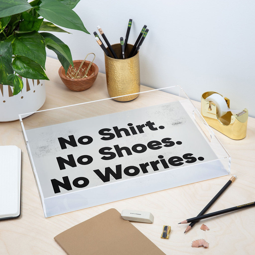 DENY Designs no shirt no shoes no worries Acrylic Tray