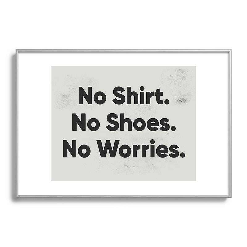 DENY Designs no shirt no shoes no worries Metal Framed Art Print