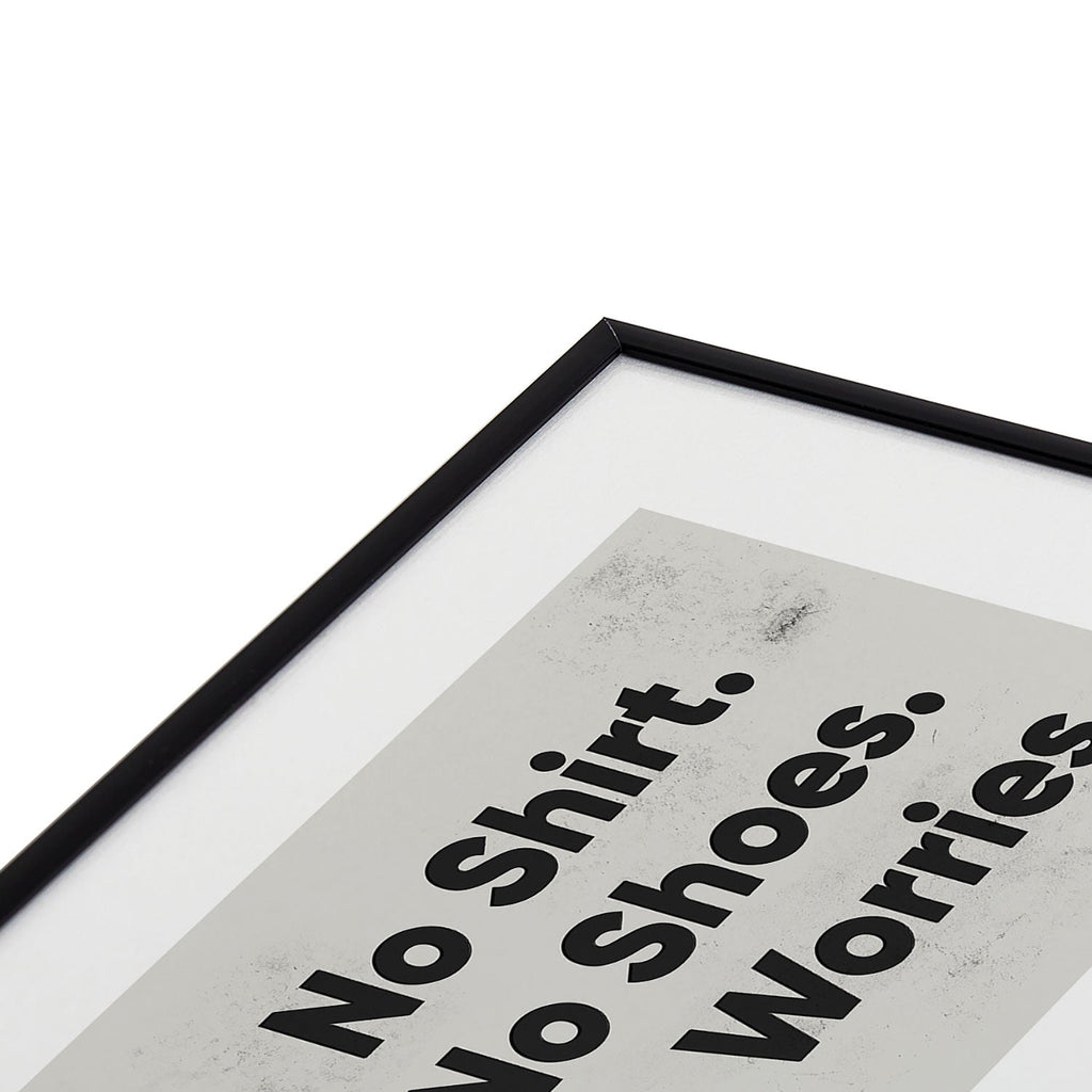DENY Designs no shirt no shoes no worries Metal Framed Art Print