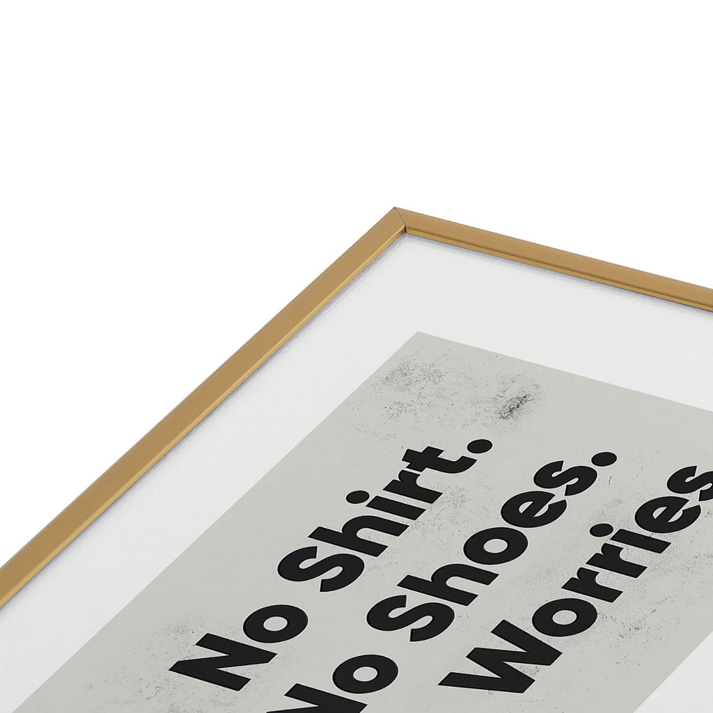 DENY Designs no shirt no shoes no worries Metal Framed Art Print