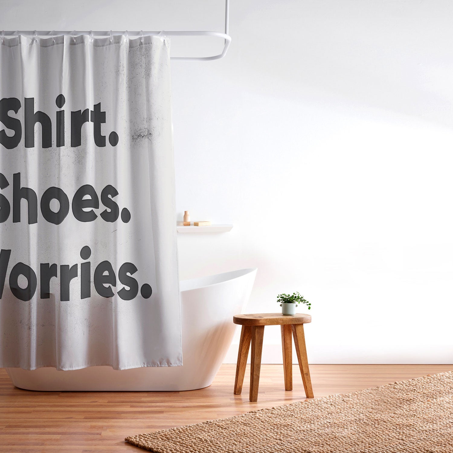 DENY Designs no shirt no shoes no worries Shower Curtain