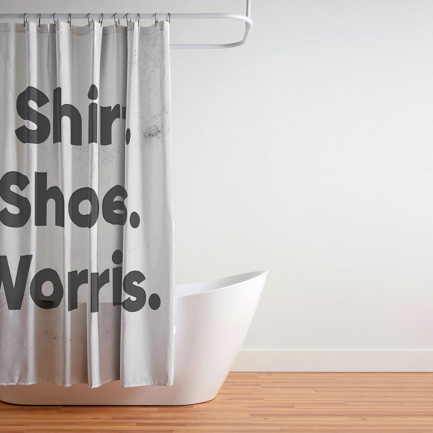 DENY Designs no shirt no shoes no worries Shower Curtain
