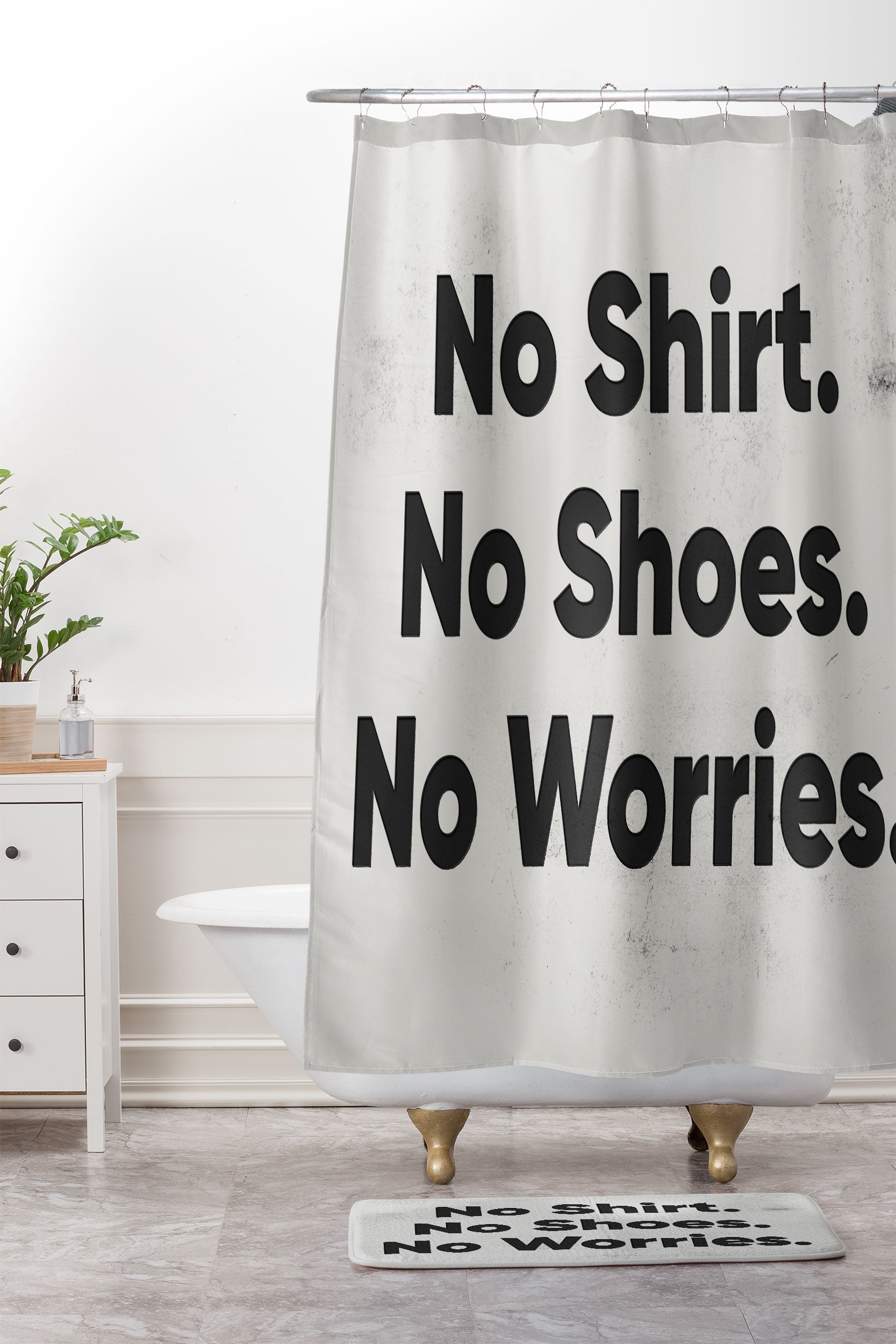 DENY Designs no shirt no shoes no worries Memory Foam Bath Mat