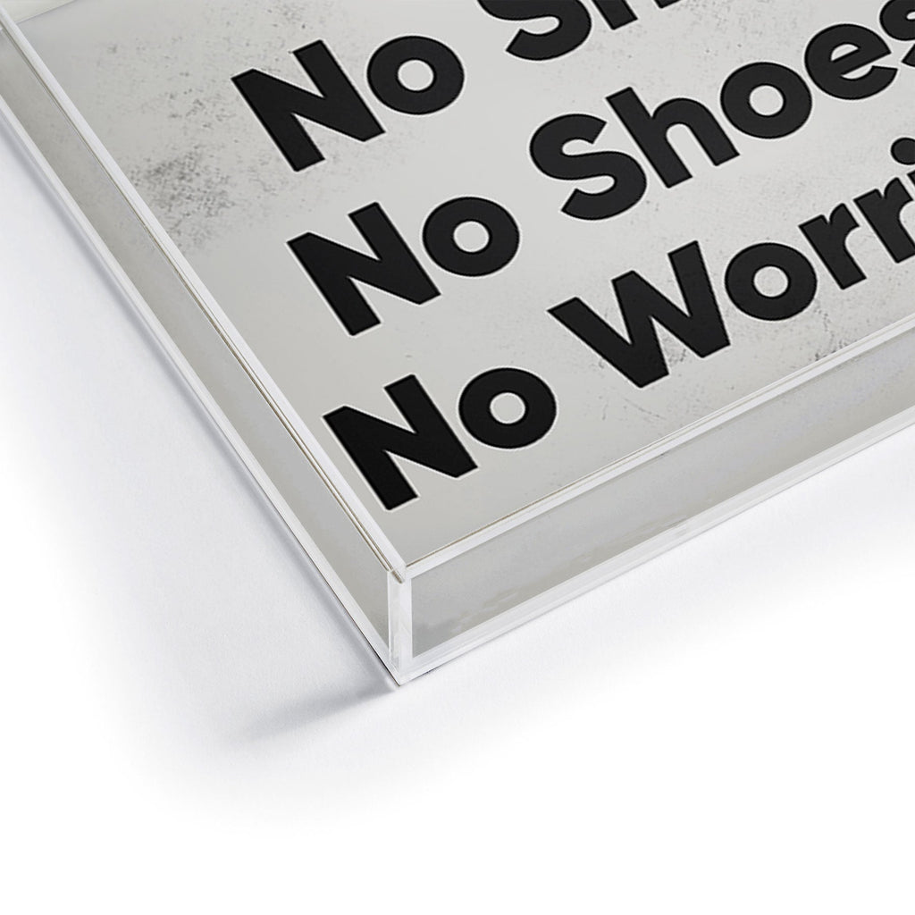 DENY Designs no shirt no shoes no worries Acrylic Tray