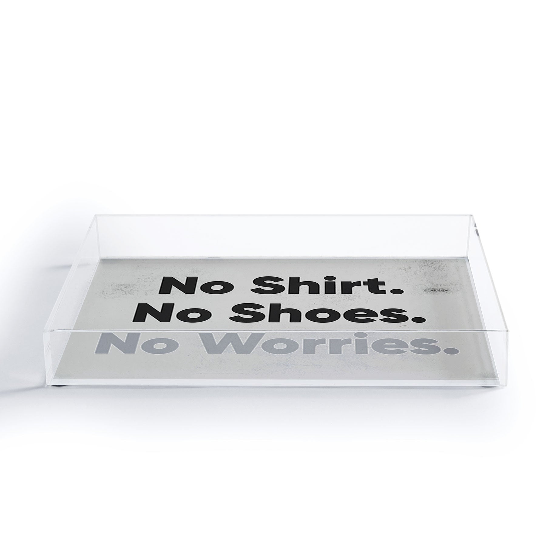 DENY Designs no shirt no shoes no worries Acrylic Tray