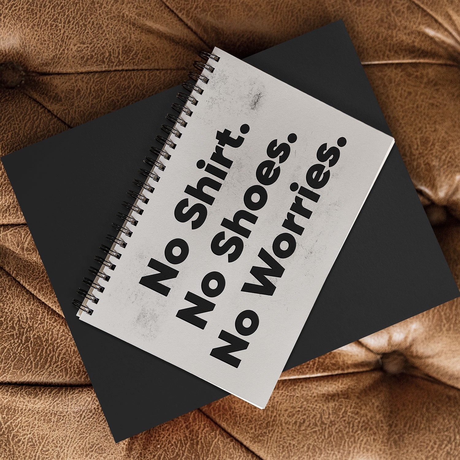 DENY Designs no shirt no shoes no worries Spiral Notebook
