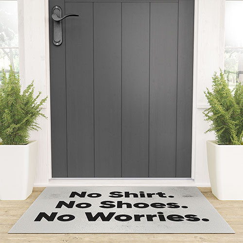 DENY Designs no shirt no shoes no worries Welcome Mat