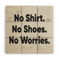 DENY Designs no shirt no shoes no worries Wood Wall Mural