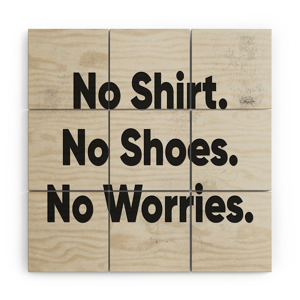 DENY Designs no shirt no shoes no worries Wood Wall Mural