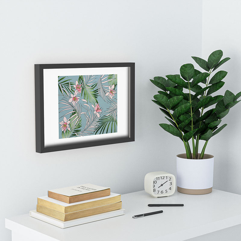 DENY Designs pb palm beach floral Recessed Framing Rectangle