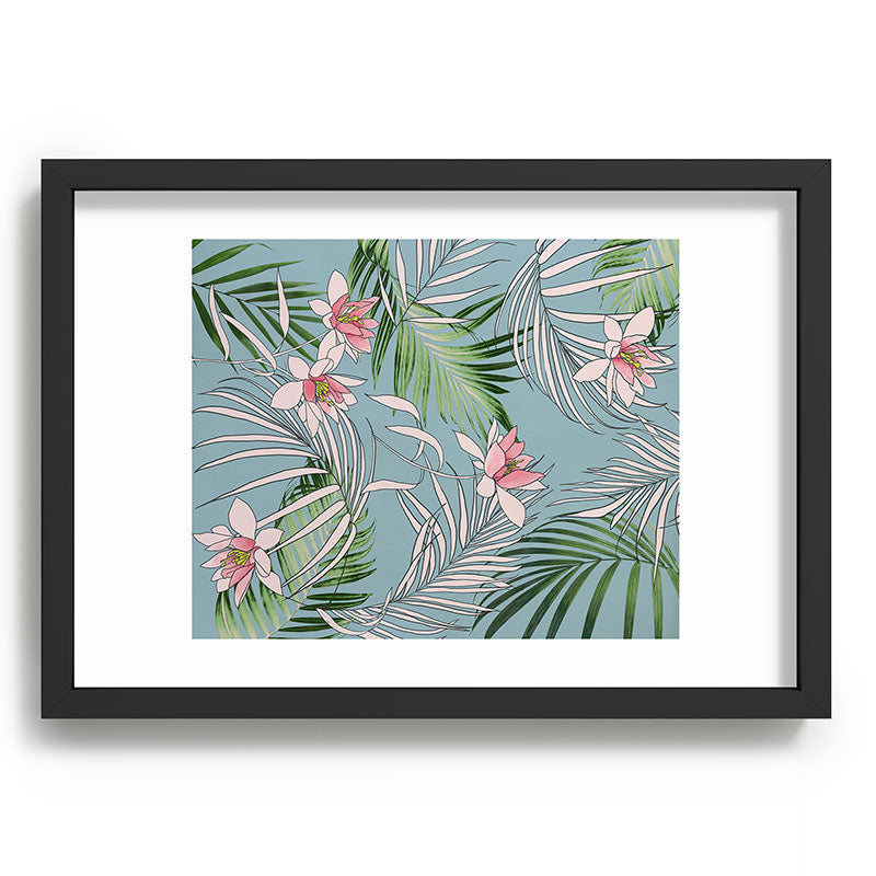 DENY Designs pb palm beach floral Recessed Framing Rectangle