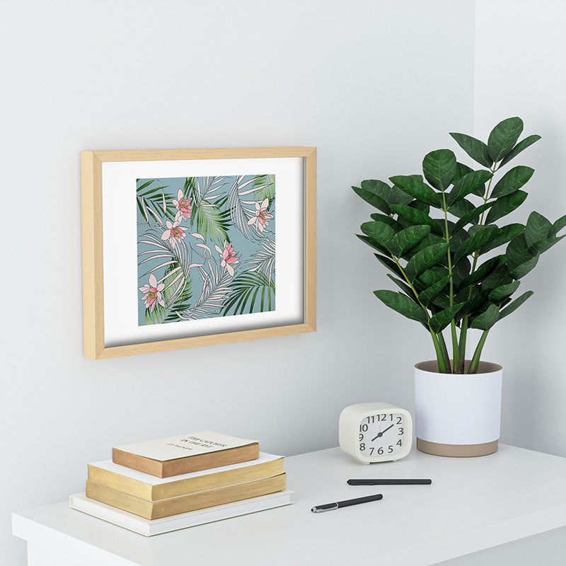 DENY Designs pb palm beach floral Recessed Framing Rectangle