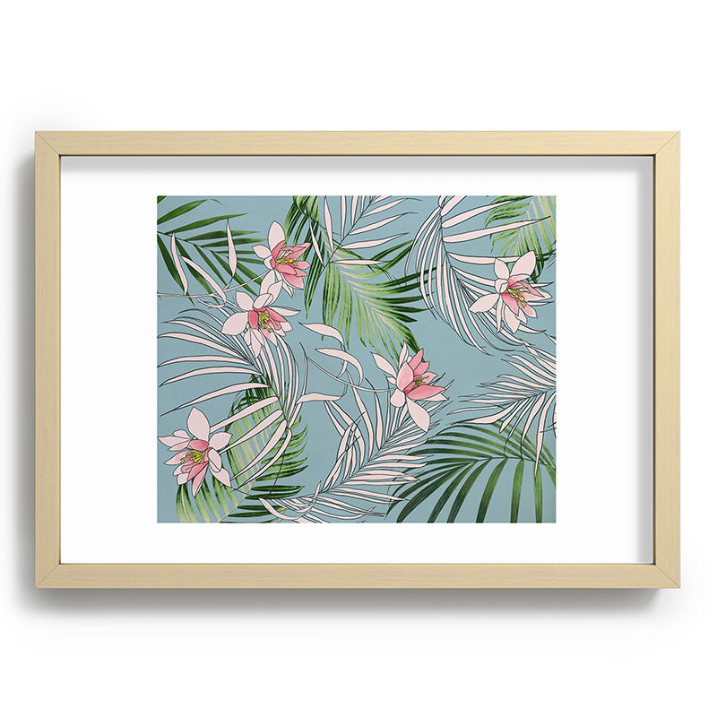 DENY Designs pb palm beach floral Recessed Framing Rectangle