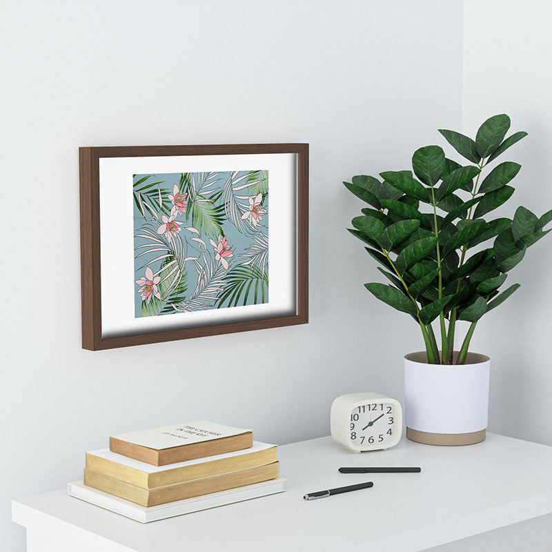 DENY Designs pb palm beach floral Recessed Framing Rectangle