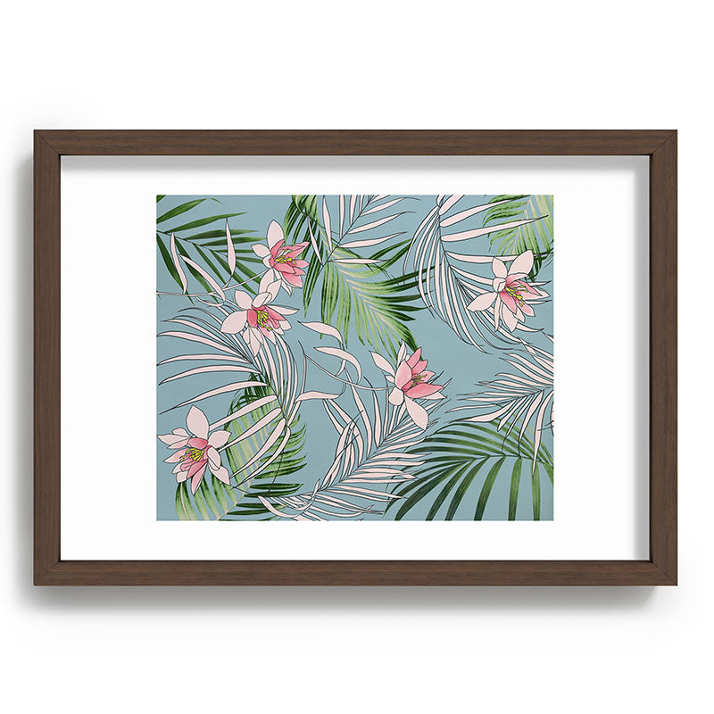 DENY Designs pb palm beach floral Recessed Framing Rectangle